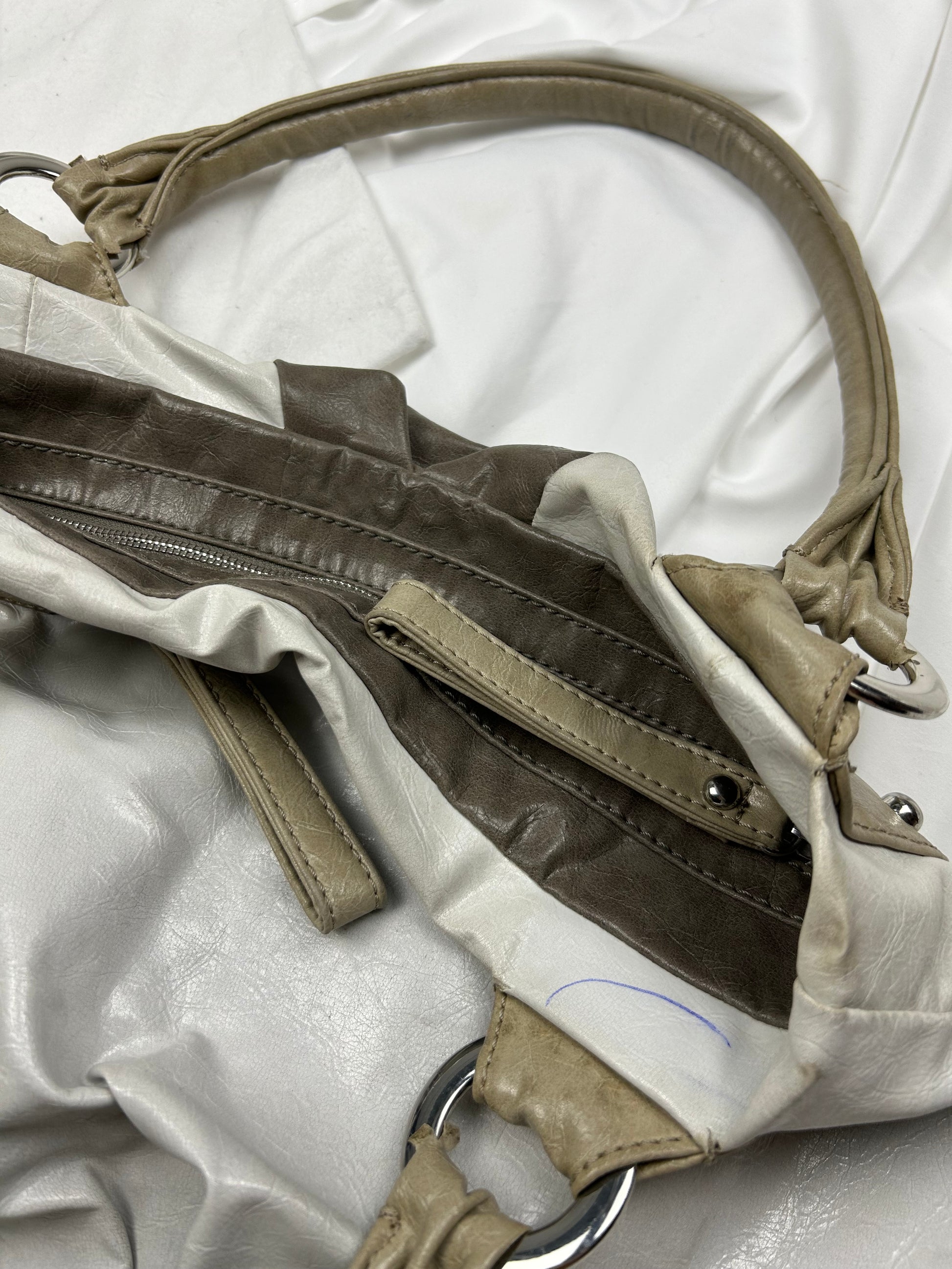 Beige monogram uni shoulder bag