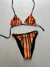 Load image into Gallery viewer, Orange velvet adjustable y2k vintage high rise bikini set (S/M)