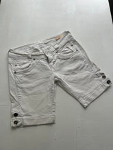 Load image into Gallery viewer, White denim low rise mid short jorts (XS)