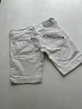 Load image into Gallery viewer, White denim low rise mid short jorts (XS)