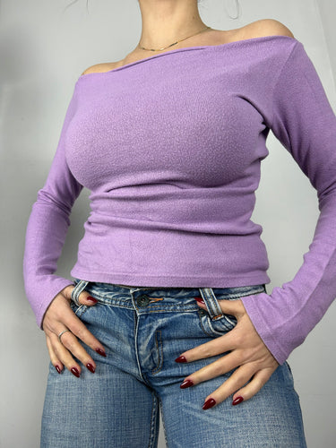 Lilac bardot tight jumper (S/M)