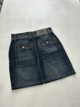 Load image into Gallery viewer, Denim cargo navy 90s mini skirt (XS)