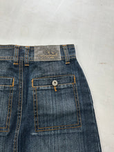 Load image into Gallery viewer, Denim cargo navy 90s mini skirt (XS)