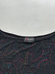 Grey glitters stretchy tee  90s y2k vintage (S)