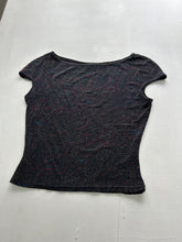 Load image into Gallery viewer, Grey glitters stretchy tee  90s y2k vintage (S)