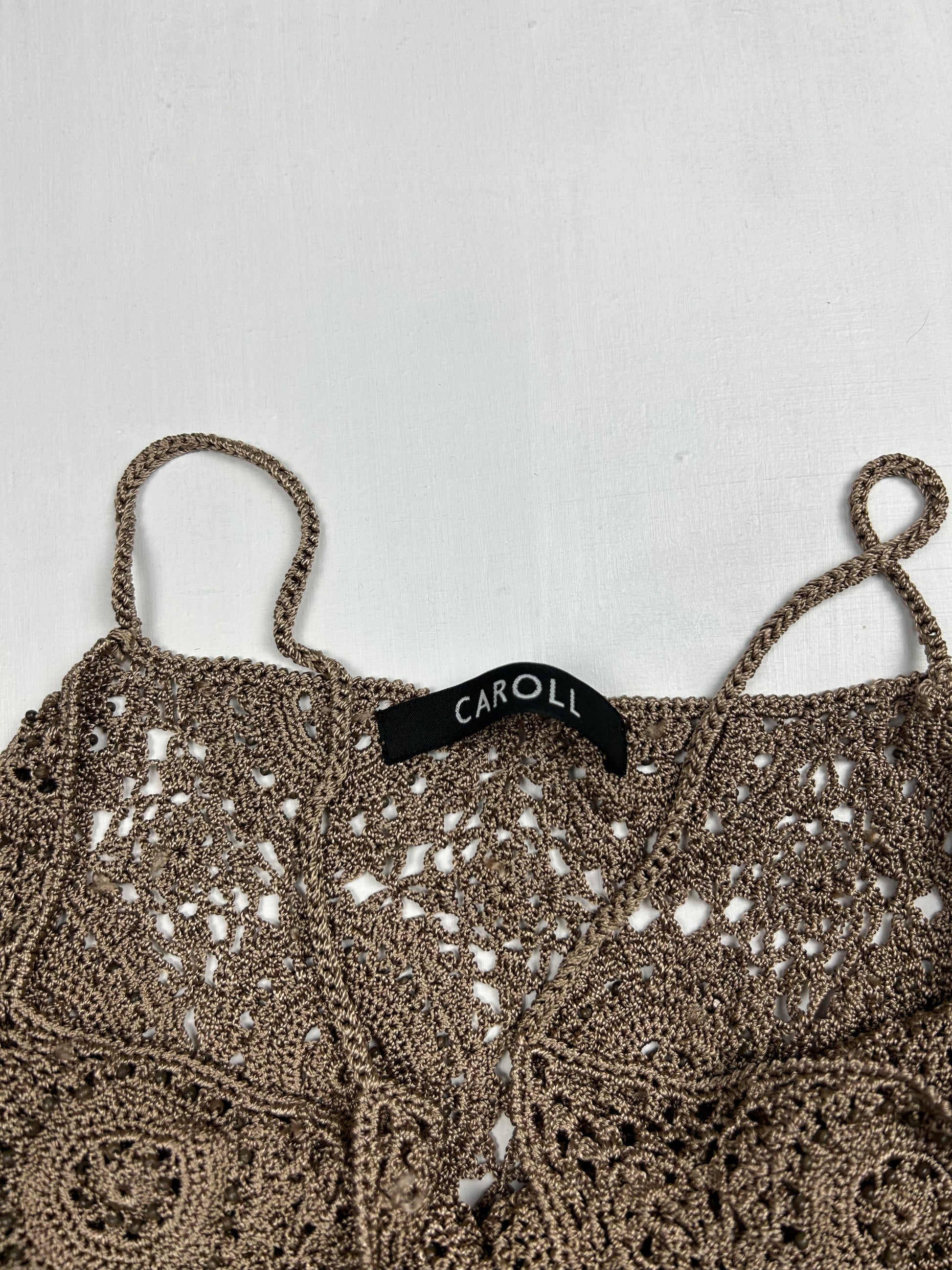 Beige crochet cami top (S)