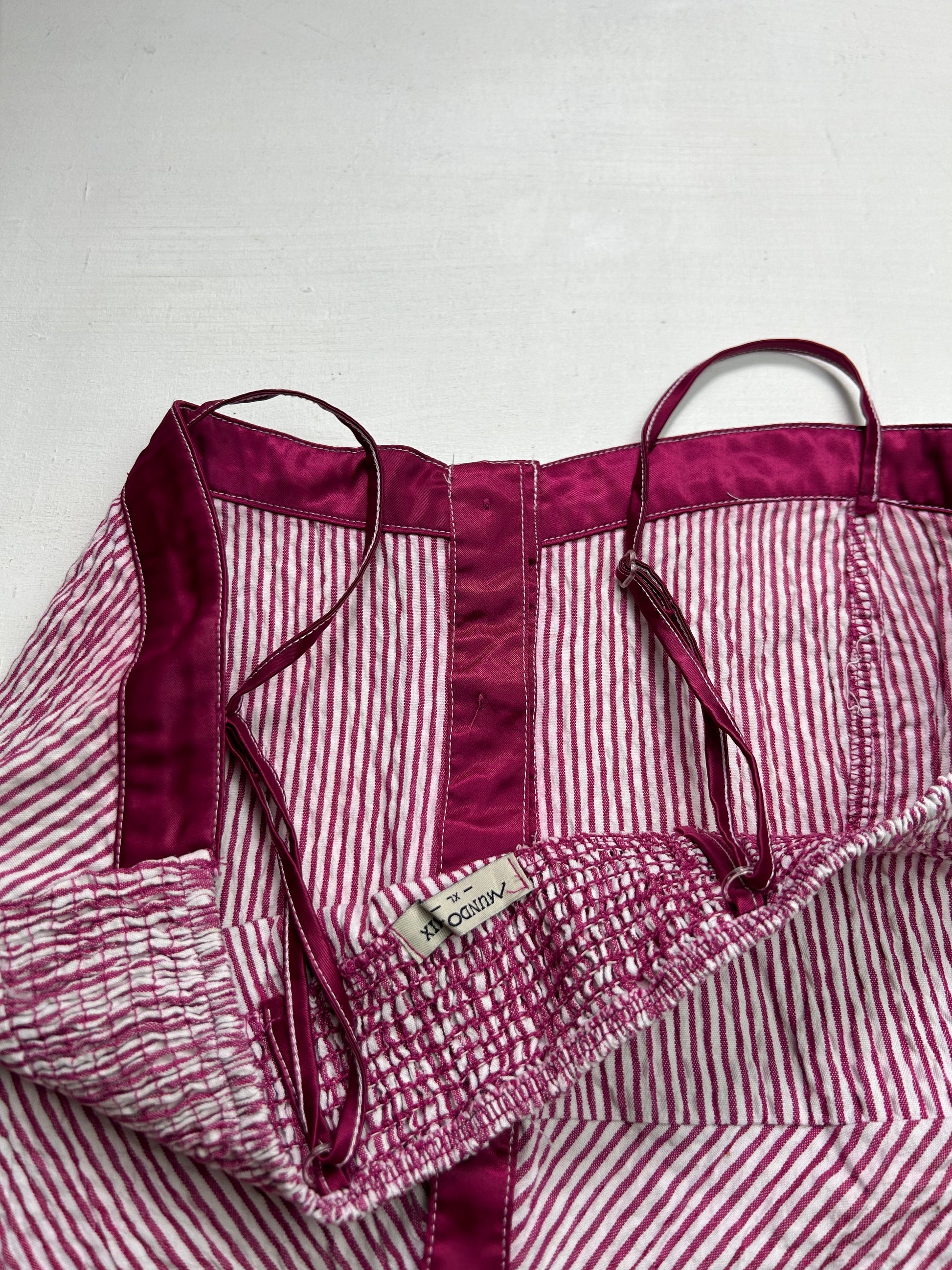 Pink striped bustier cami top (L)