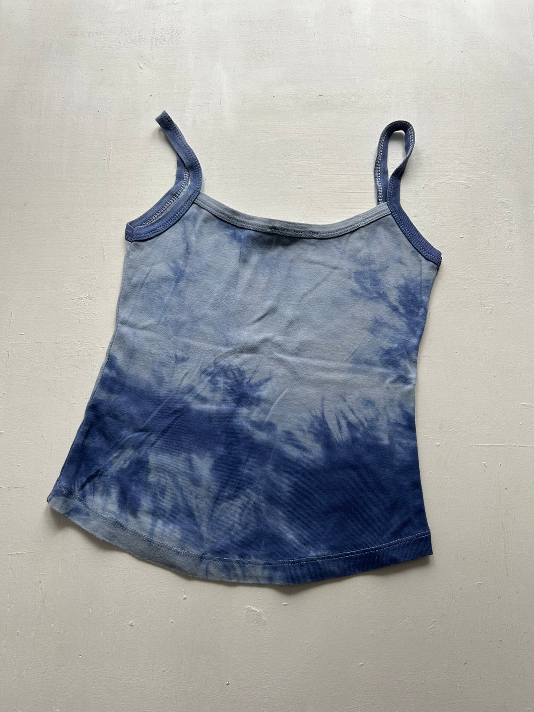 Tie & dye blue cotton basic cami top 90s y2k vintage (S)