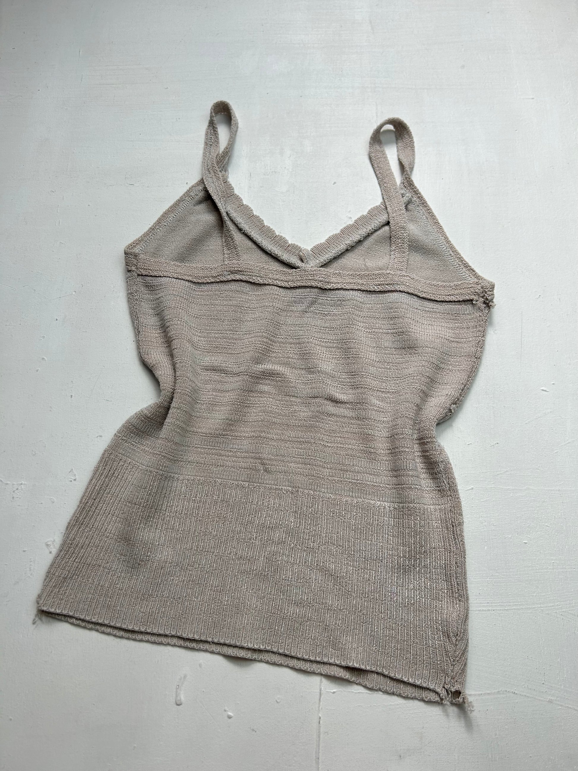 Beige knitted cami top (S)