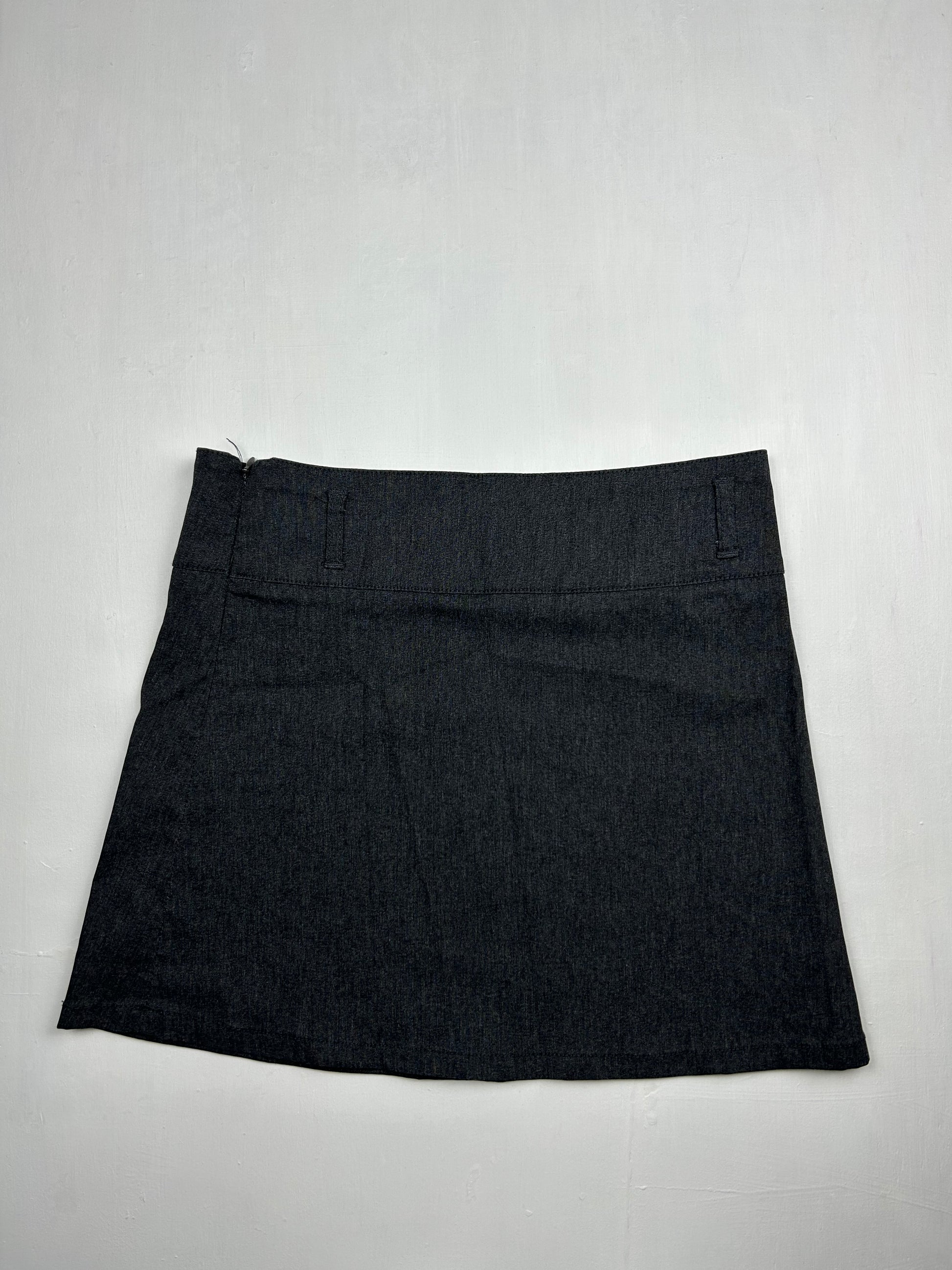 Grey office low rise mini skirt (M)