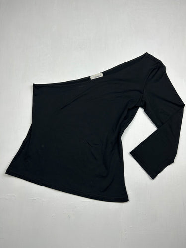 Black asymmetric long sleeves top (S/M)