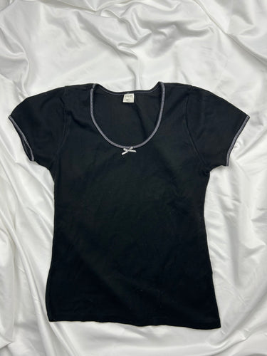 Black cotton tee (S)