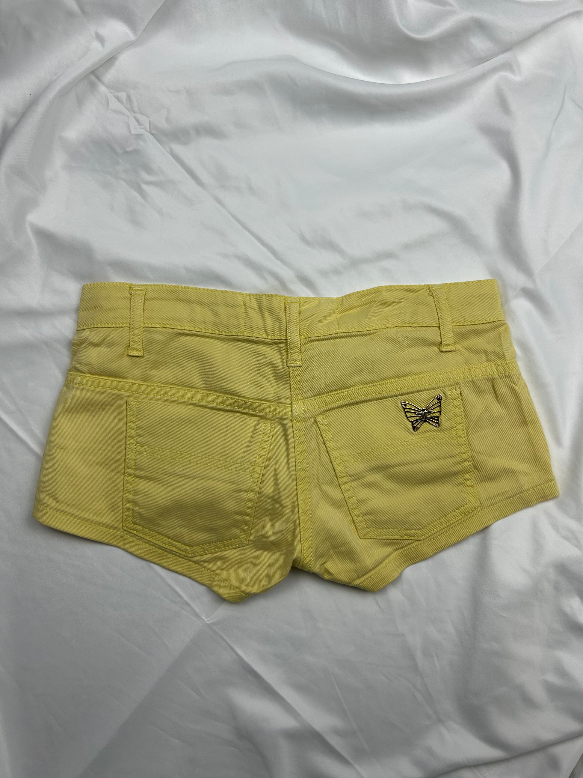 Yellow cotton low rise mini short (XS)