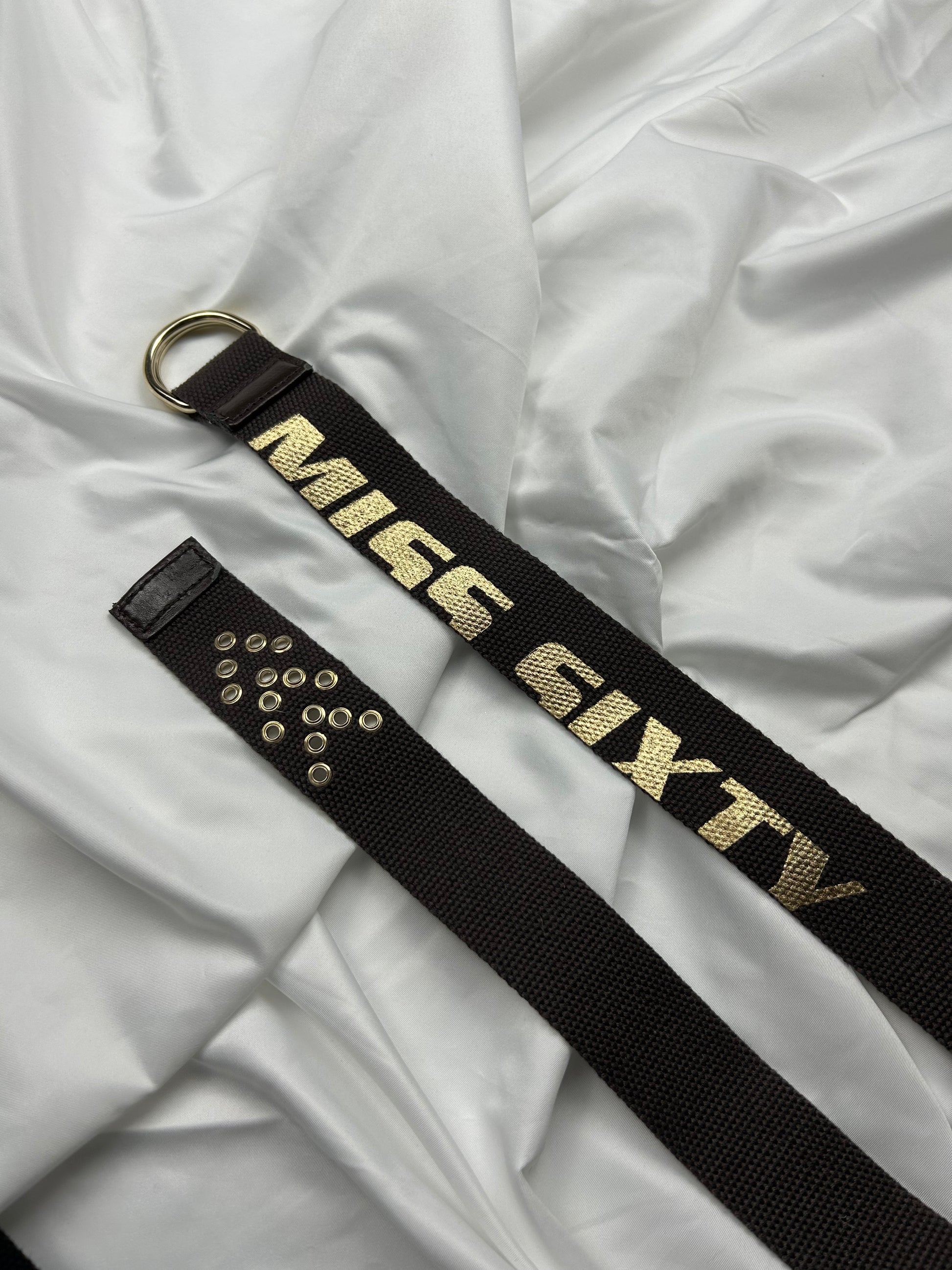 Coton spell out logo buckle belt