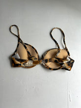 Load image into Gallery viewer, Brown animal print padded adjustable y2k vintage bikini top (M)