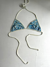 Load image into Gallery viewer, Blue reversible 2 in 1 adjustable y2k vintage bikini top (S/M)