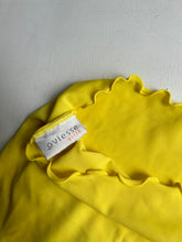 Load image into Gallery viewer, Yellow low rise lettuce hem beachwear mini skirt 90s y2k vintage (S)