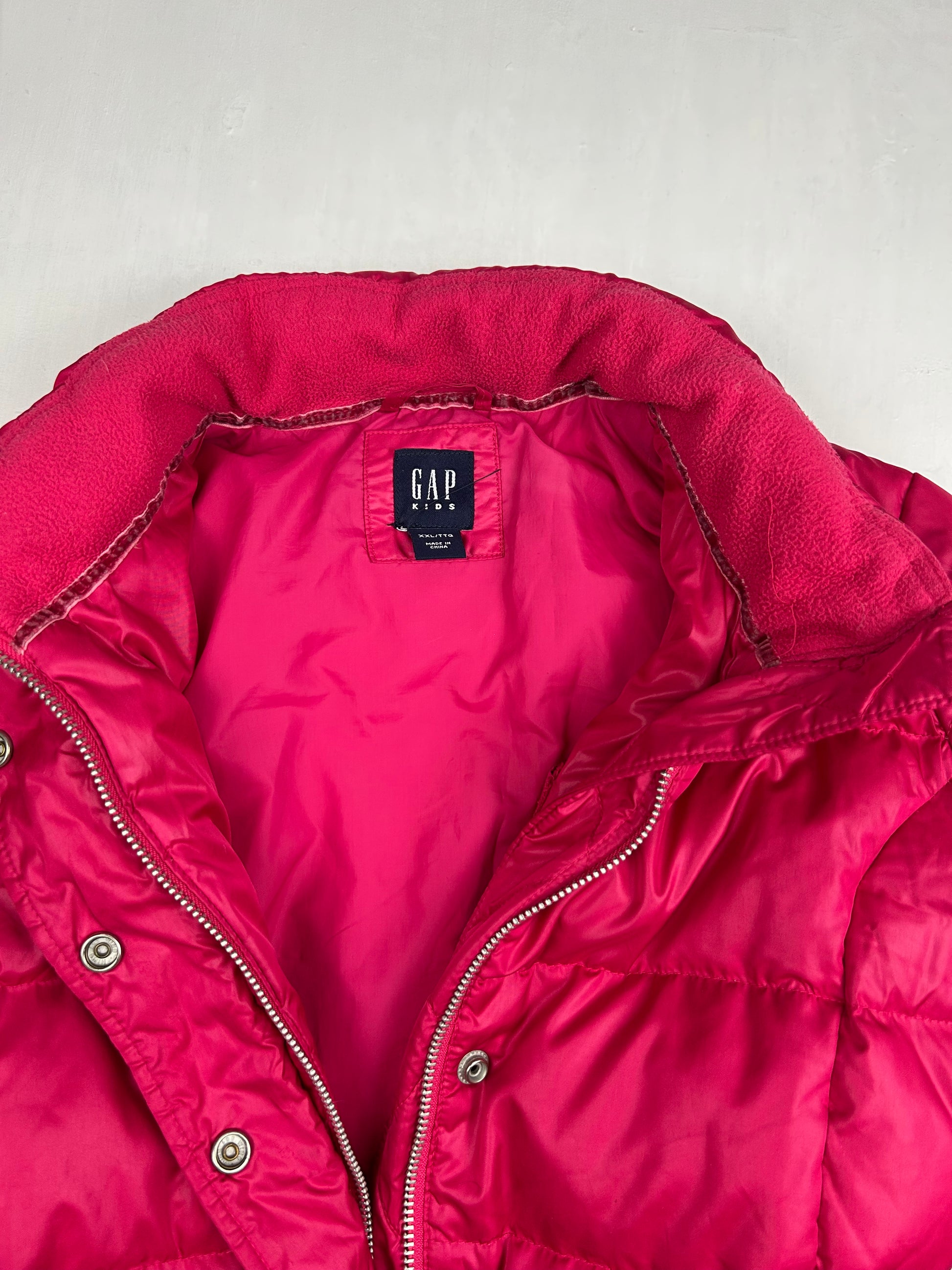 Pink y2k zip up puffer jacket (S)