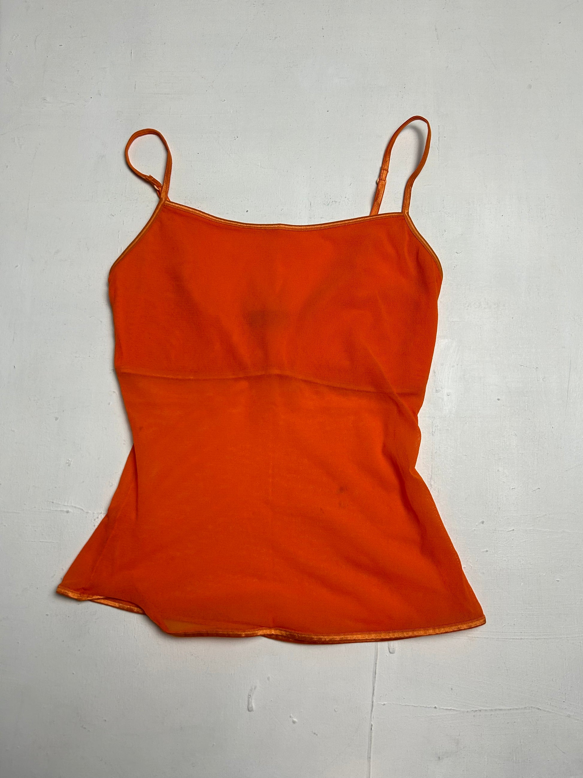 Mesh basic cami top with inside bra (S)