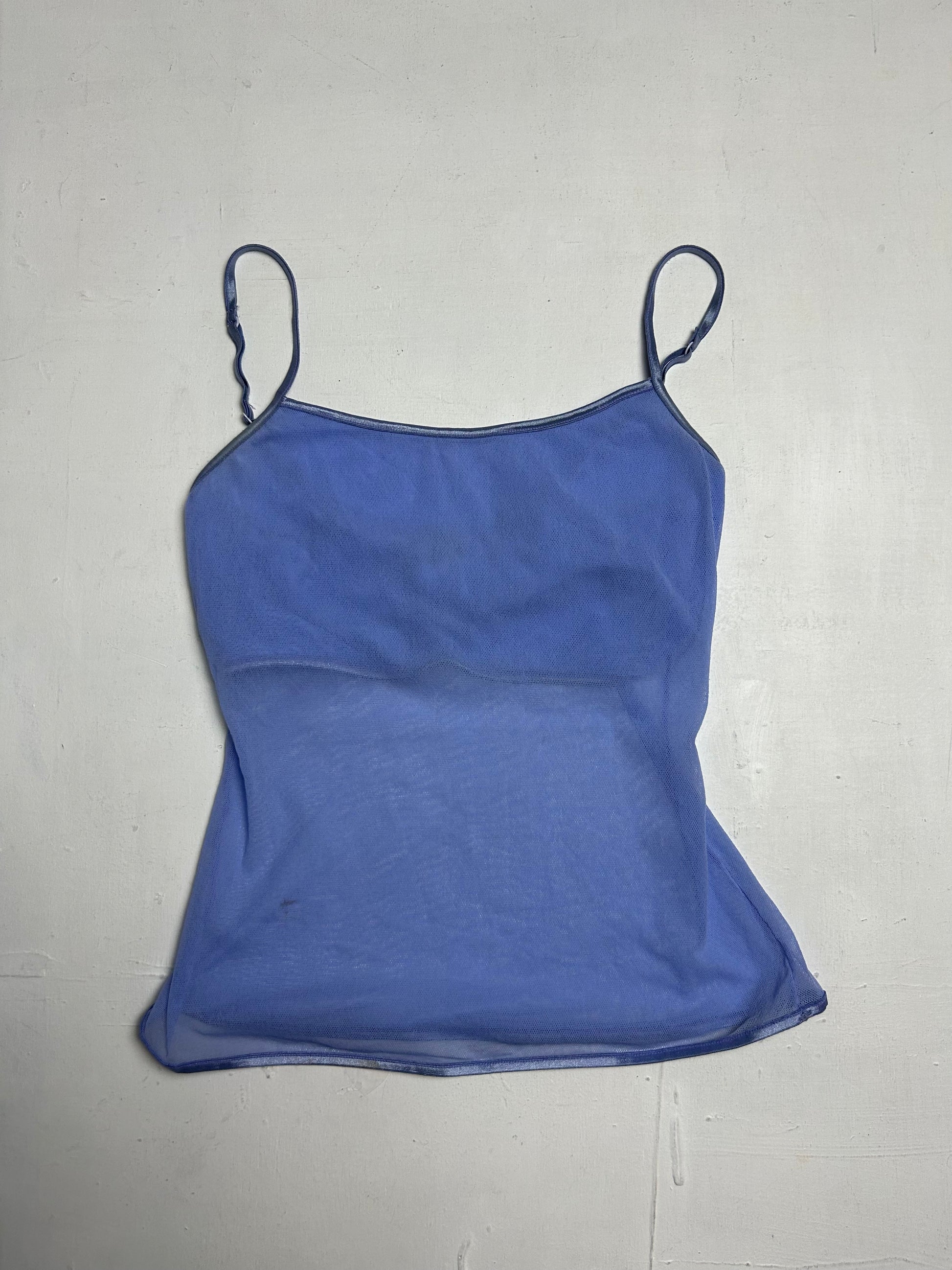 Mesh basic cami top with inside bra (S)