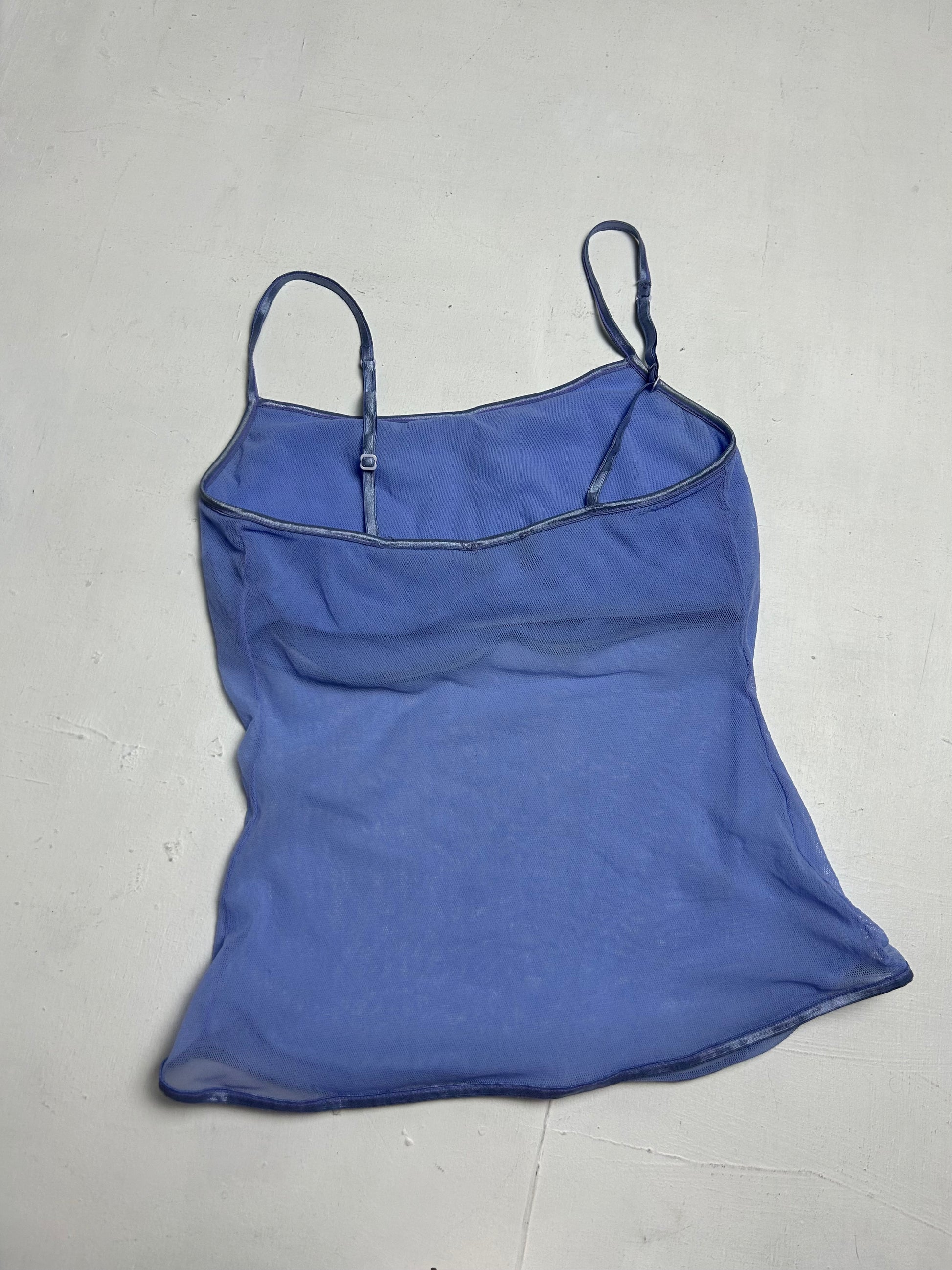 Mesh basic cami top with inside bra (S)