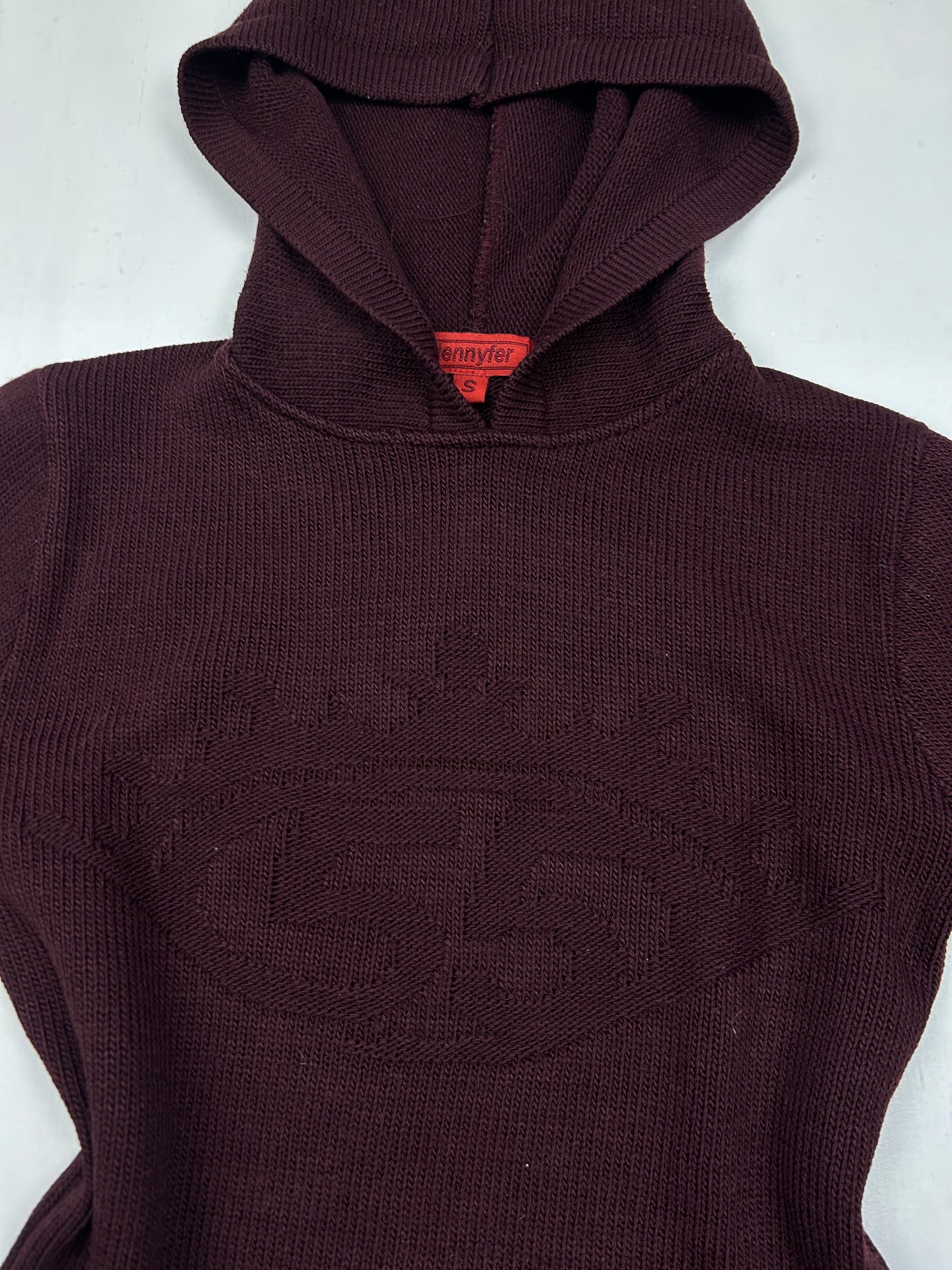 Purple knitted hoodie  jumper (S)