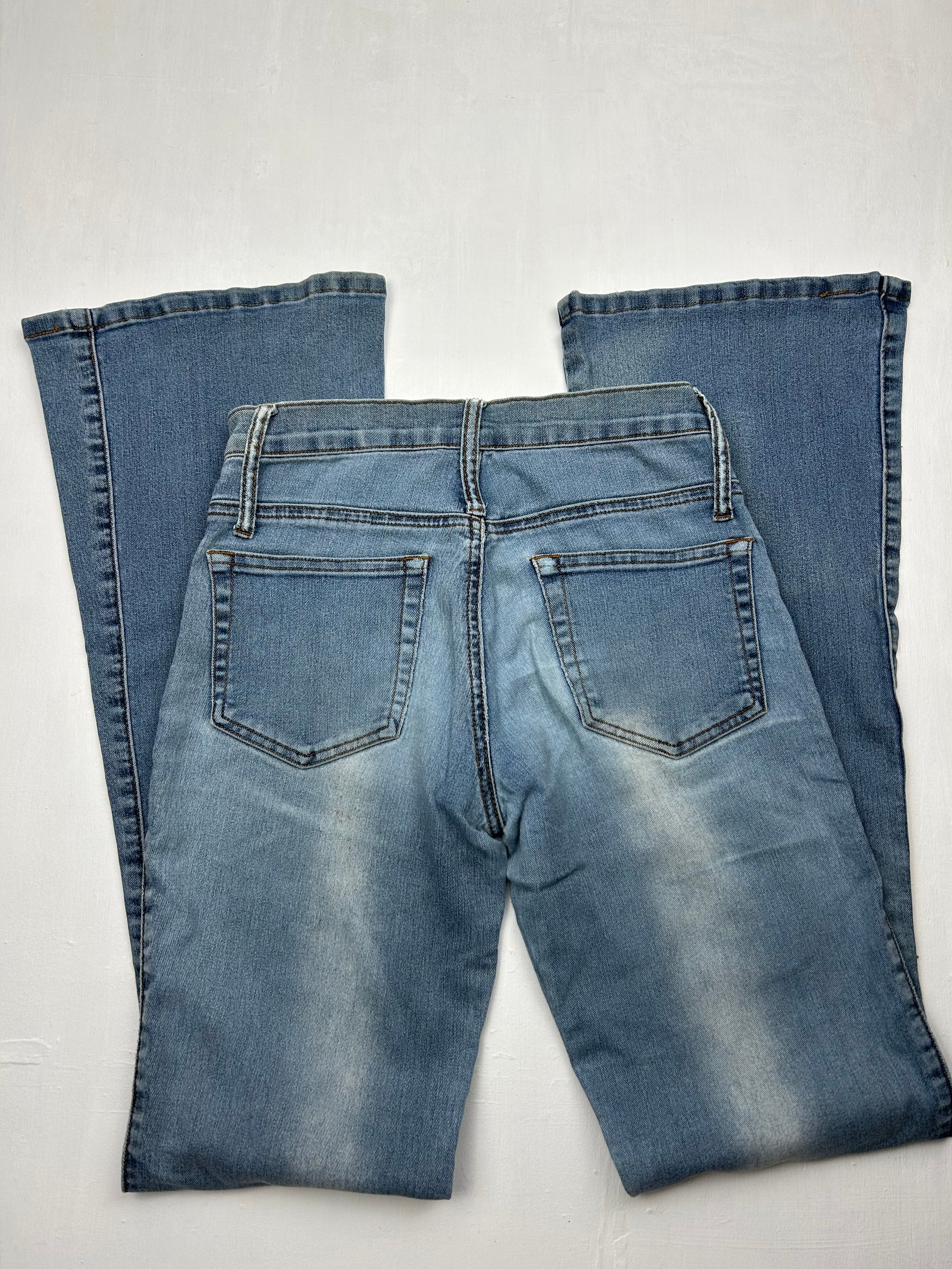 Blue low waist denim bootcut flare pants (XS/S)