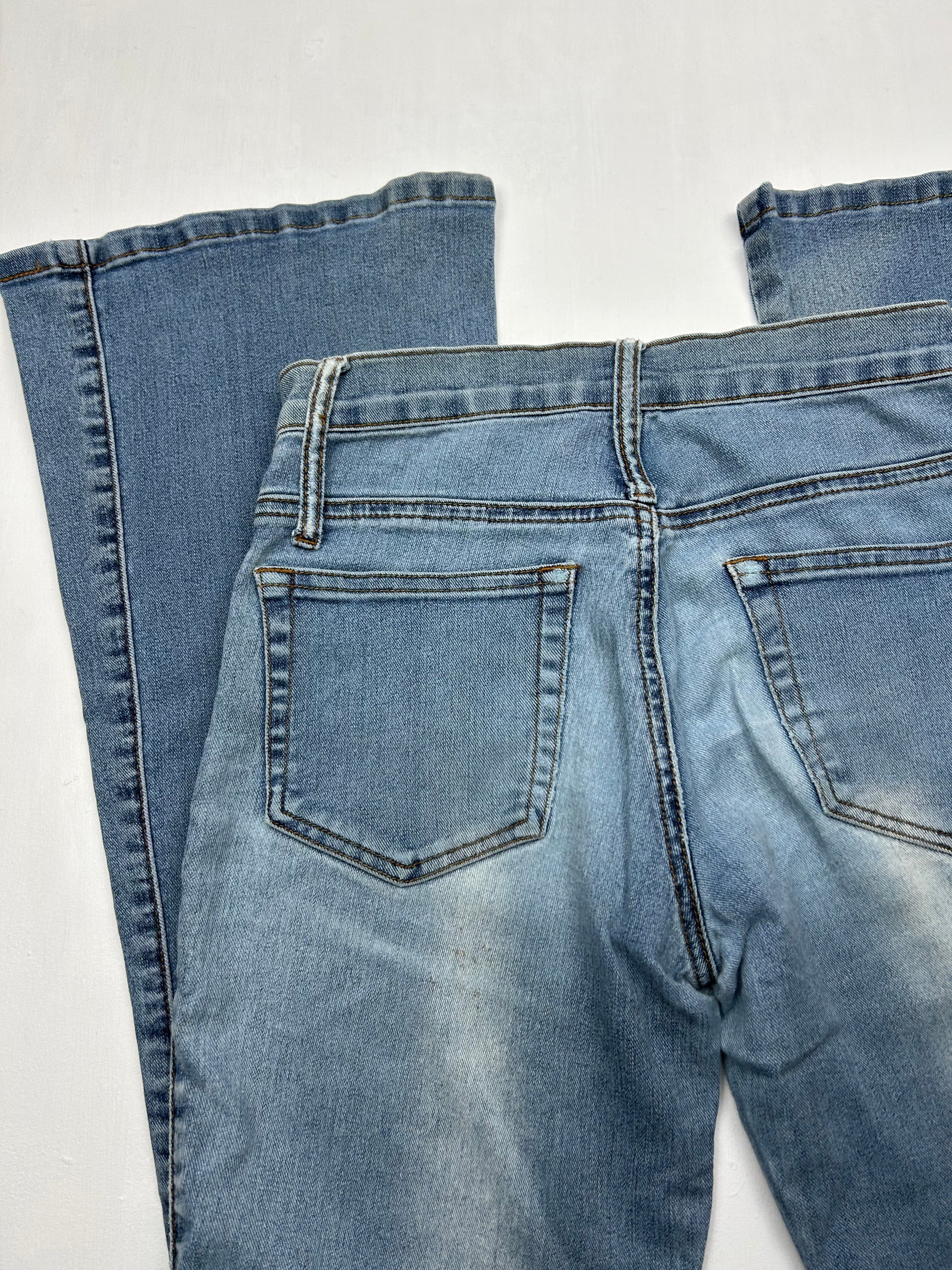 Blue low waist denim bootcut flare pants (XS/S)