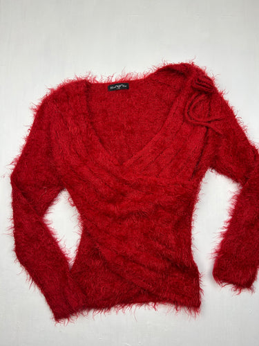 Red super soft wrap jumper (S/M)