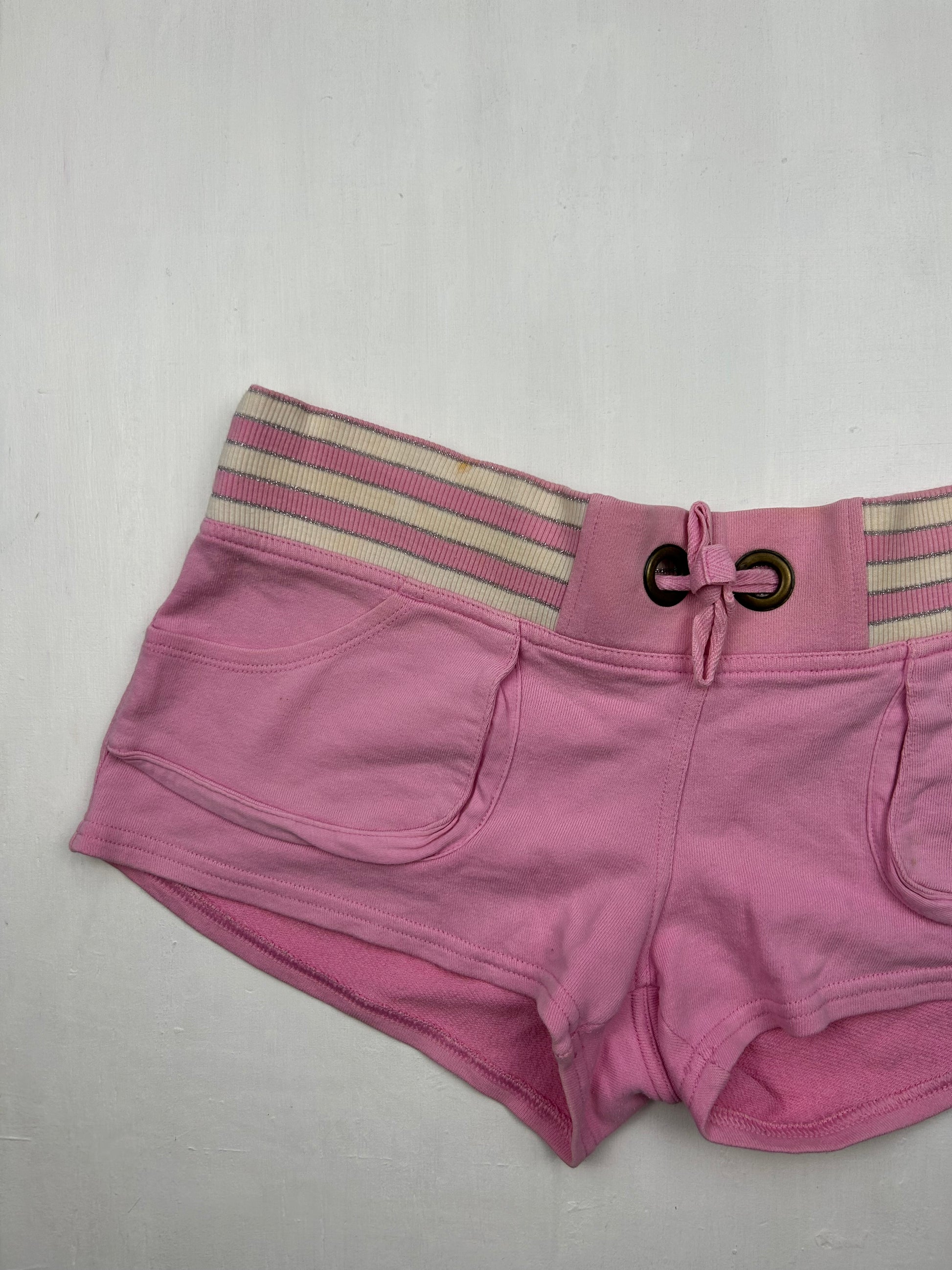 Pink cotton low rise sporty mini short (M)