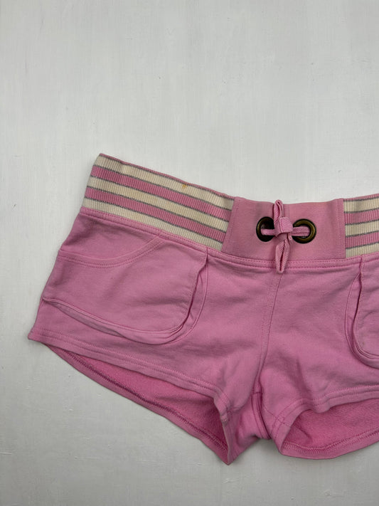 Pink cotton low rise sporty mini short (M)