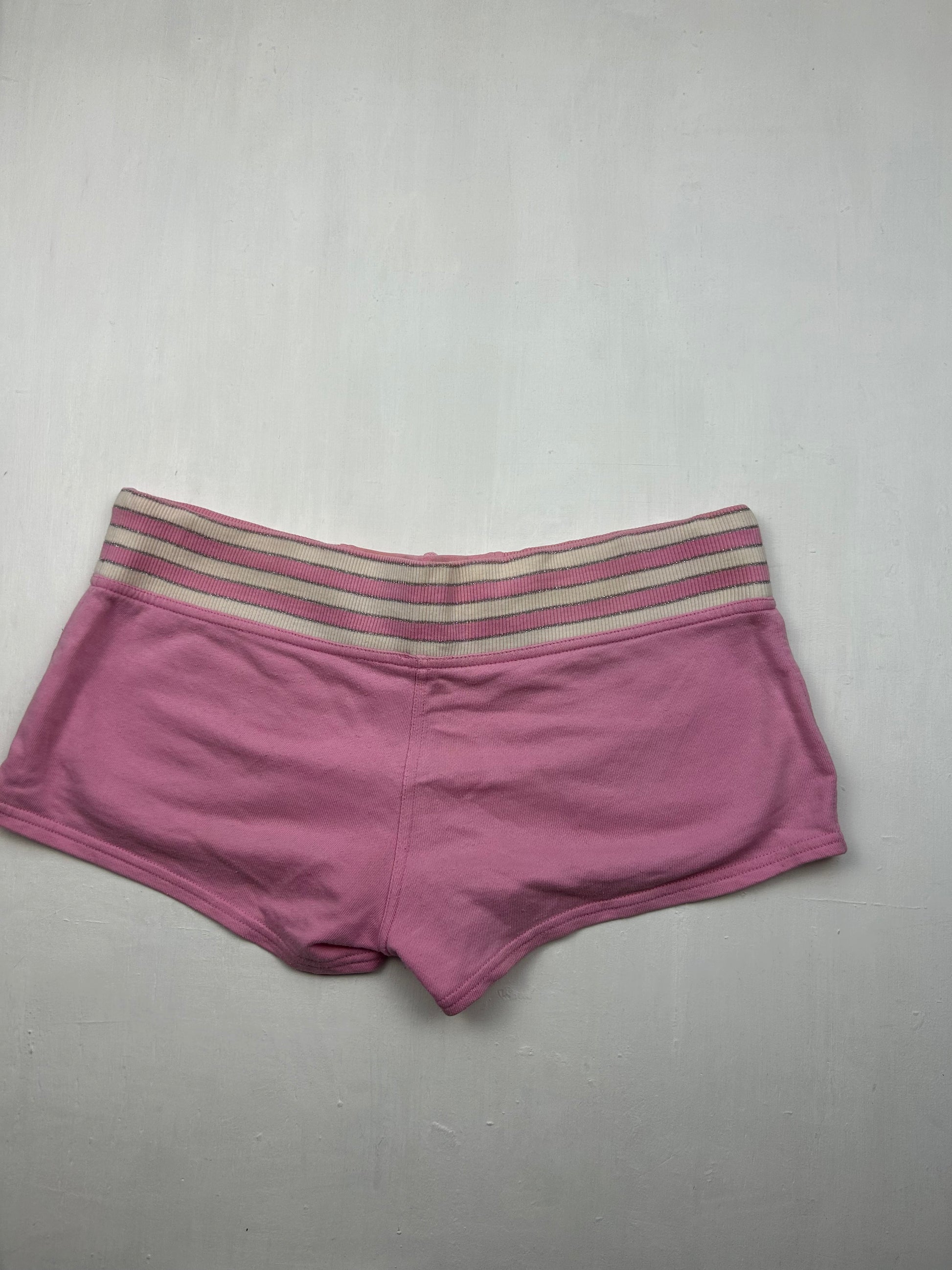 Pink cotton low rise sporty mini short (M)