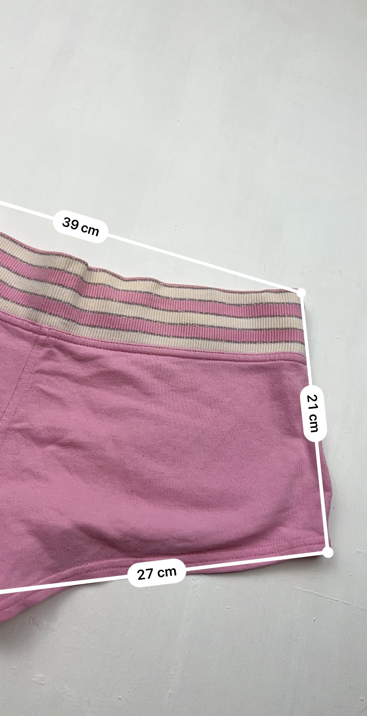 Pink cotton low rise sporty mini short (M)