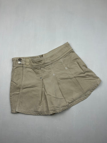 Beige denim  mid rise mini skort (XS)