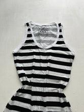 Load image into Gallery viewer, Striped black &amp; white tank top 90s y2k vintage (XS)