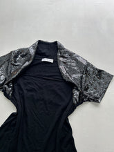 Load image into Gallery viewer, Black &amp; silver sequins tee  90s y2k vintage (S/M)