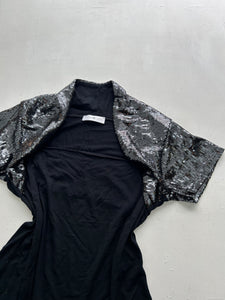 Black & silver sequins tee  90s y2k vintage (S/M)