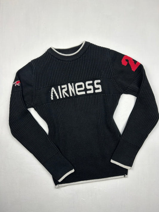 Black ribbed logo jumper (S)