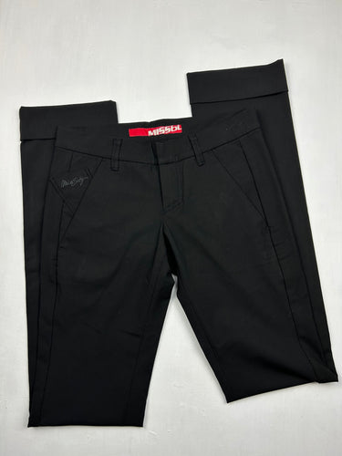 Black low waist office pants (S)