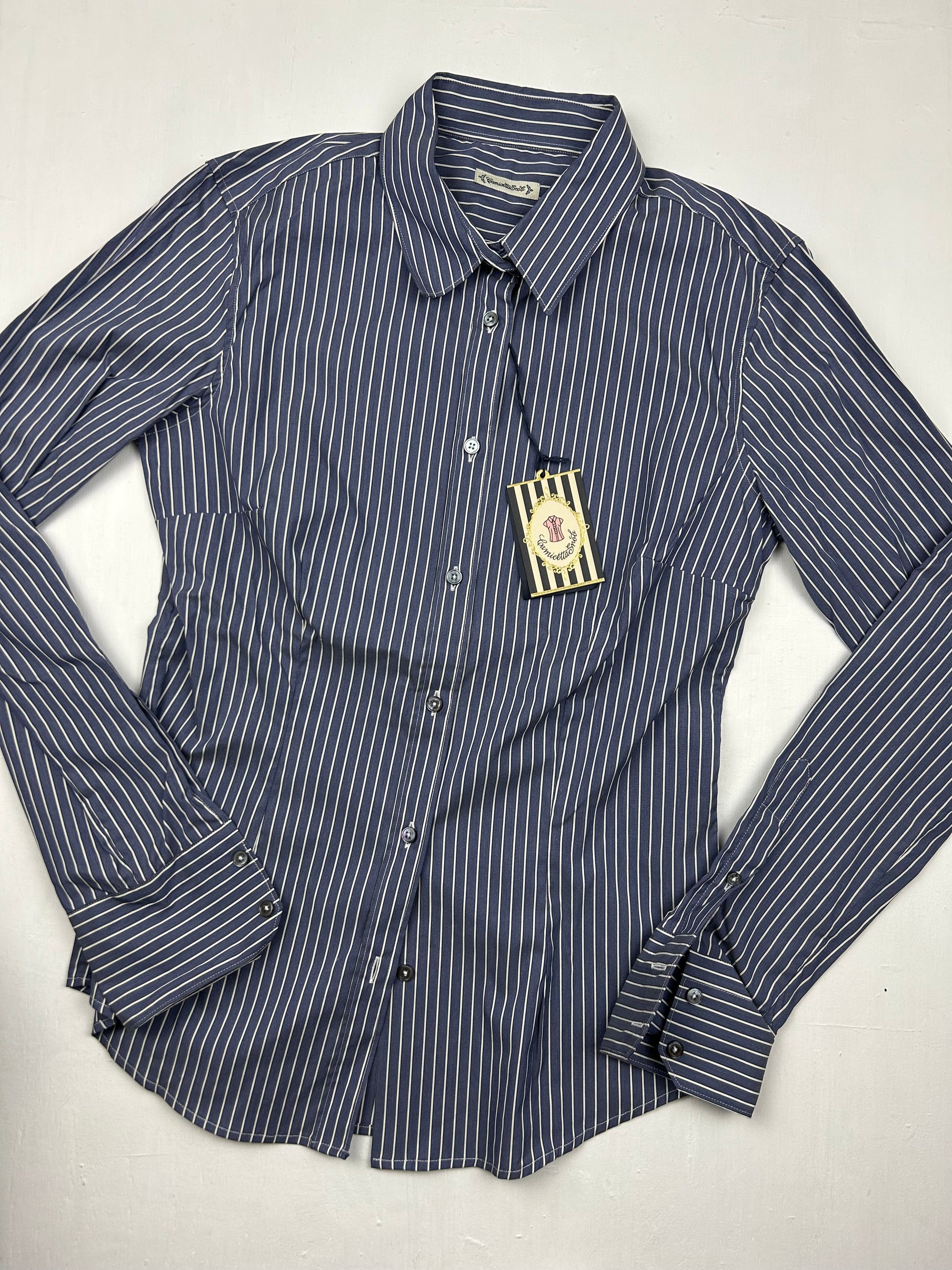 Blue striped brand new long sleeves tight shirt (S/M)