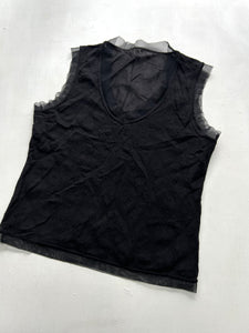 Black mesh doubled tank top y2k vintage (M)