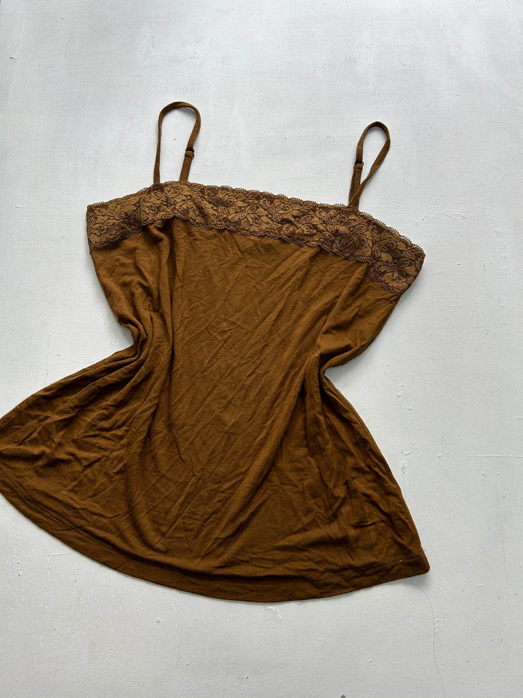 Brown camel mesh cami top 90s y2k vintage (M/L)