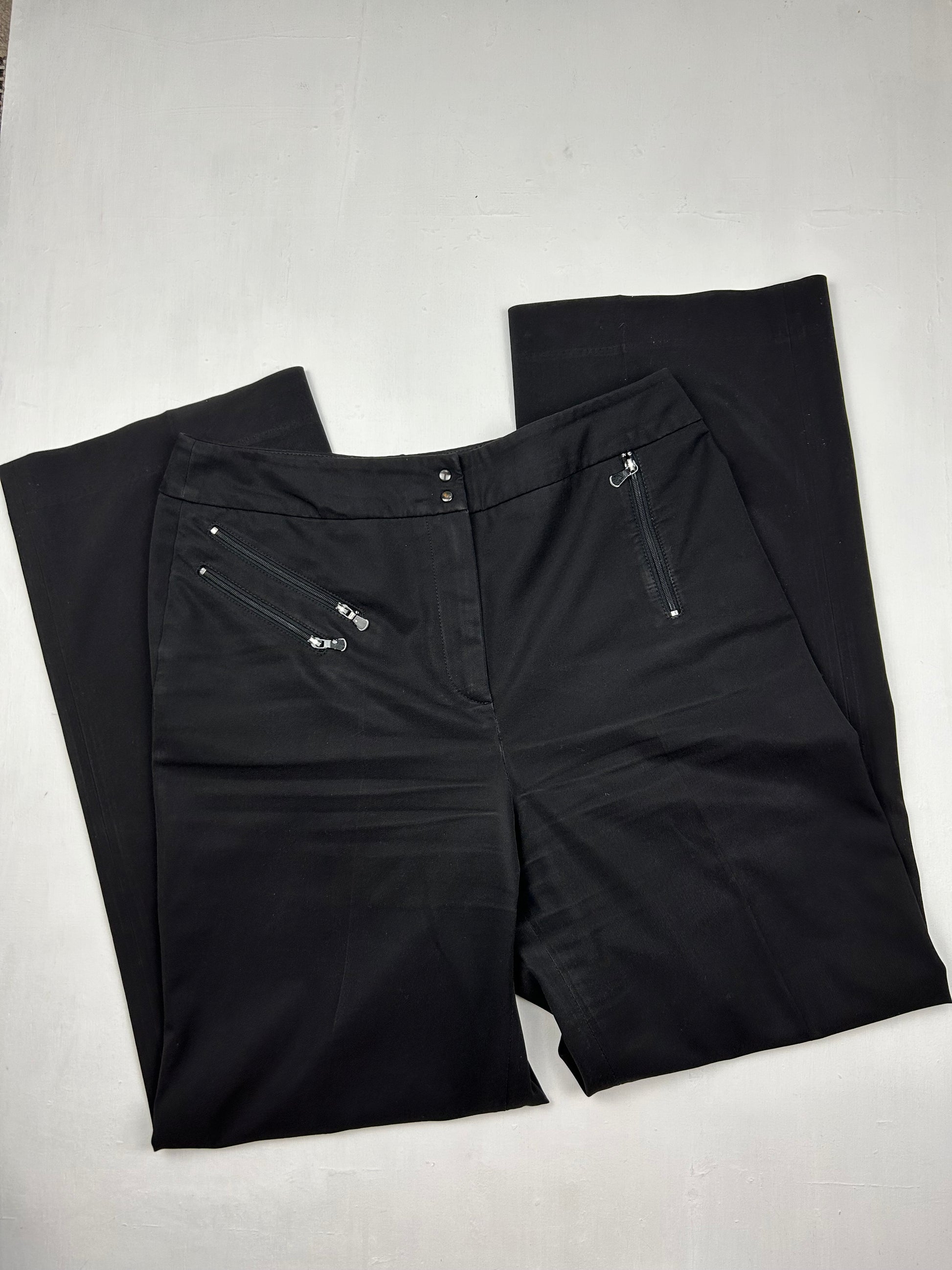 Black low rise cargo baggy office pants (M)