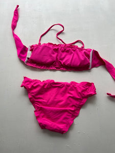 Pink y2k vintage adjustable low rise bikini set (S)