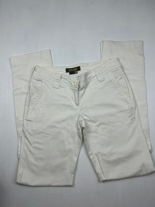 White low rise bootcut office pants (S)