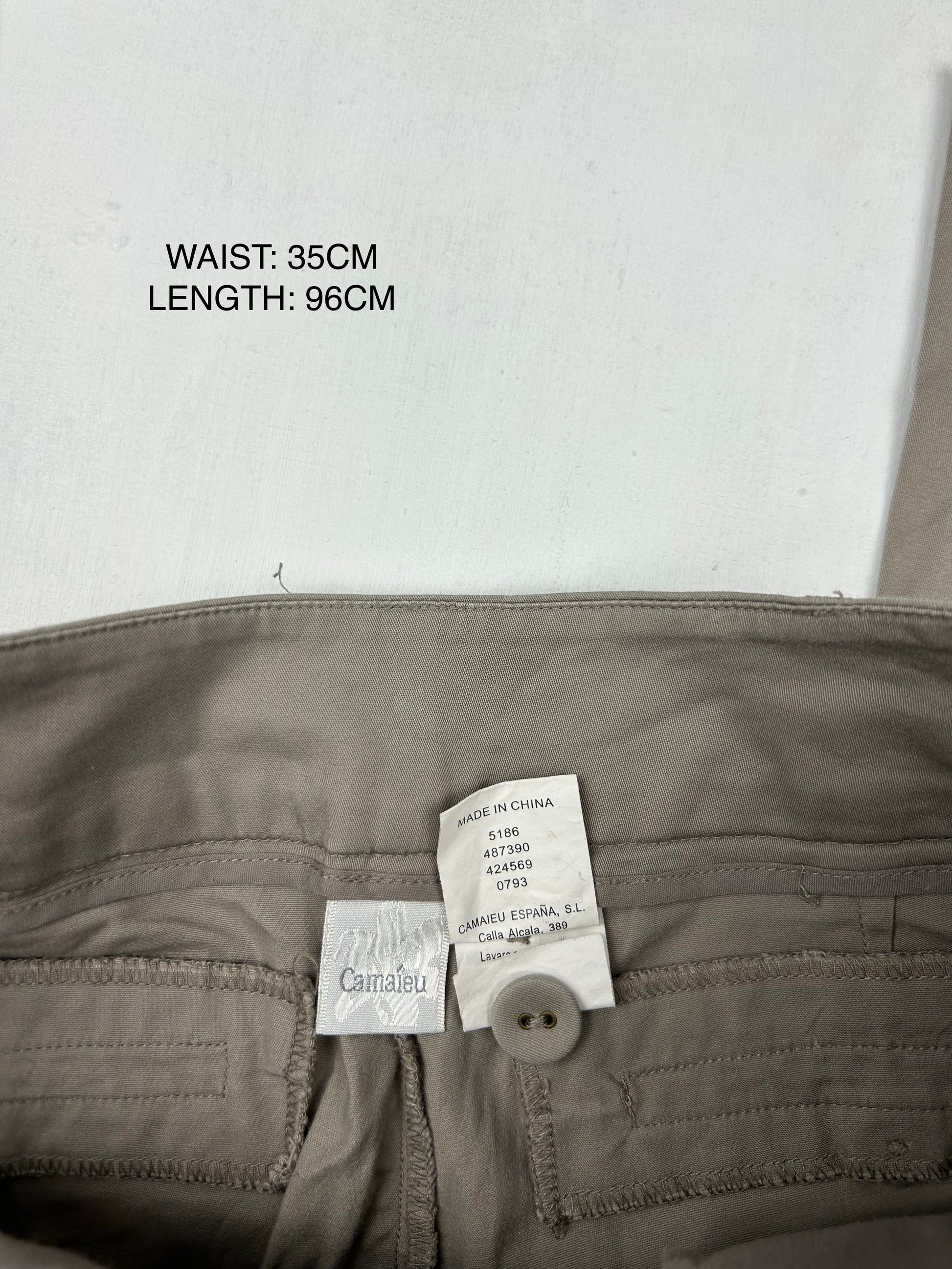 Beige low rise bootcut office pants (S)