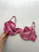 Load image into Gallery viewer, Striped pink y2k vintage adjustable bikini top bra (XL)