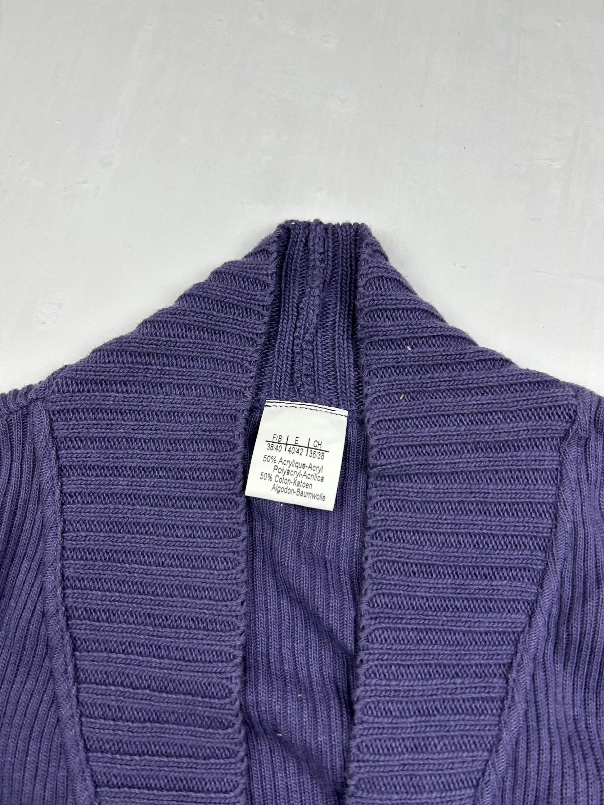 Purple cardigan lace up  jumper (S/M)