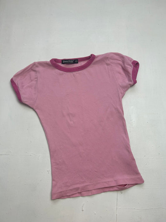 Pink cotton stretchy baby tee  (XS)