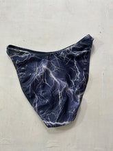 Load image into Gallery viewer, 90s high waisted bikini bottom navy glitters storm print (M/L)